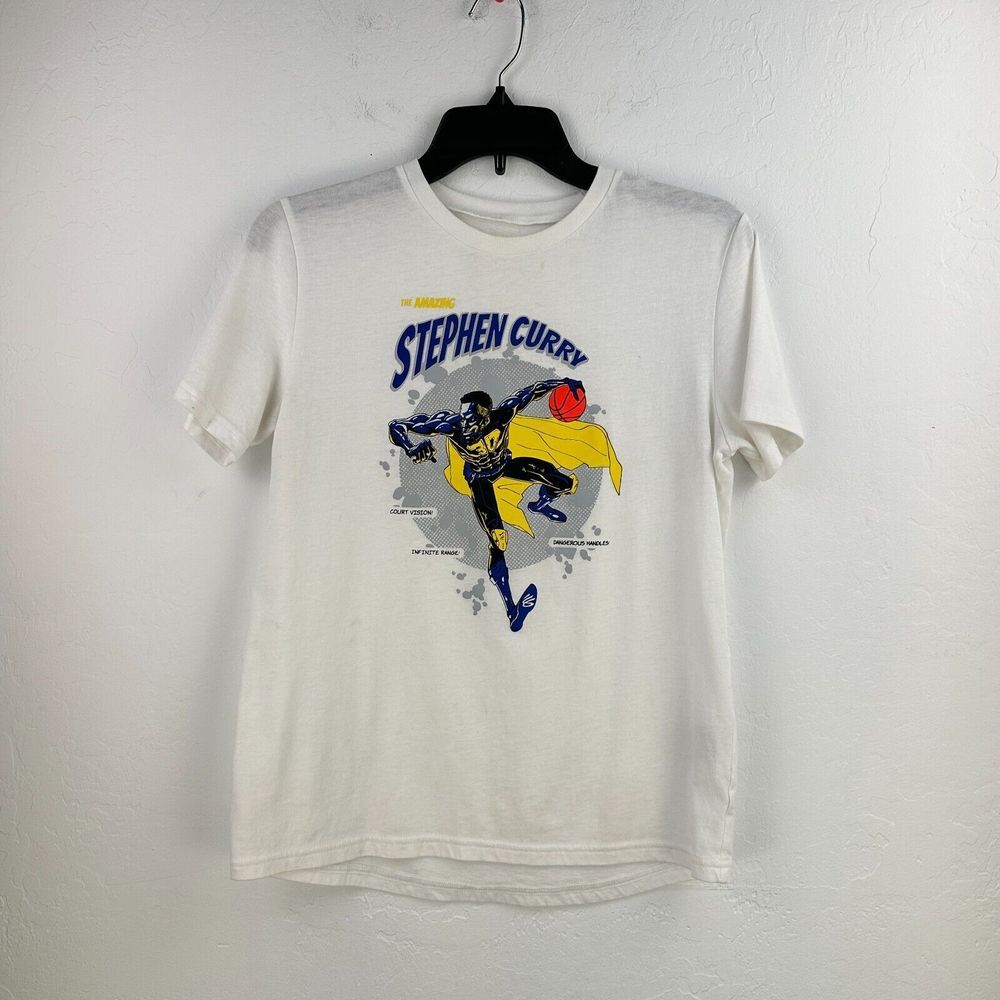 Under Amour Tshirt Kids L White The Amazing Stephen Curry Loose Fit Basketball